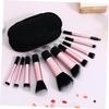 10-Piece Small Makeup Brush Set in Black for Travel view 3