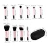 Small Black Makeup Brush Set, 10 Pieces, for Travel view 3