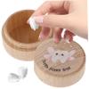 ABOOFAN Round Wooden Tooth Box for Children's Baby Teeth and a Lock of Hair view 4