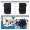 2-Piece Travel Makeup Bag Set, Waterproof, Blue Cute Pigs view 3