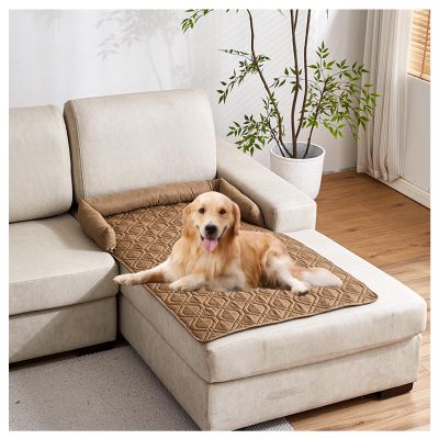 OREZAUQS Washable Orthopedic Dog Bed Sofa Cushion, Khaki, 90 x 120 cm