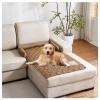 OREZAUQS Washable Orthopedic Dog Bed Sofa Cushion, Khaki, 90 x 120 cm view 1