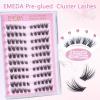 EMEDA Self-Adhesive Cat-Eye Lashes, Glue-Free Lash Cluster Kit, 120 Press-On Lashes with Tweezers (Cateye02) view 2