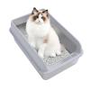 Stainless Steel Cat Litter Box, Open-Top, High-Sided, Splash-Resistant, with Scoop, Large view 1