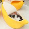 Banana-Shaped Plush Cat Bed, Pink, 40 x 15 x 10 cm view 3