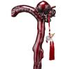 Peach-Shaped Walking Cane for Men, Hand-Carved, Non-Slip and Durable, with Pendant, Brown, for 171–180 cm Height view 1