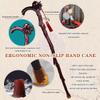 Peach-Shaped Walking Cane for Men, Hand-Carved, Non-Slip and Durable, with Pendant, Brown, for 171–180 cm Height view 4