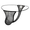 Men's Sexy Cotton Stretch Thong Brief with Transparent Mesh view 1