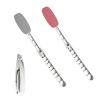 Foldable Back Lotion Applicator with Long Handle, Gray + Pink view 1