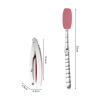 Foldable Back Lotion Applicator with Long Handle, Gray + Pink view 2
