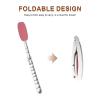Foldable Back Lotion Applicator with Long Handle, Gray + Pink view 4