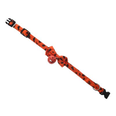 Adjustable Halloween Pet Collar with Bow for Cats and Dogs