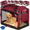 CADOCA Foldable Dog Carrier XXXL, 101 x 70 x 70 cm, Dark Red view 1