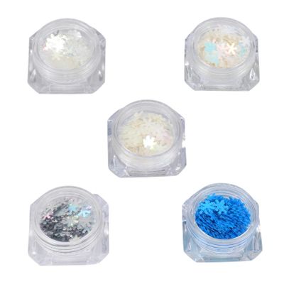 Beatifufu Snowflake Nail Art Sequins Glitter Decorations for Manicures, Parties and Holidays