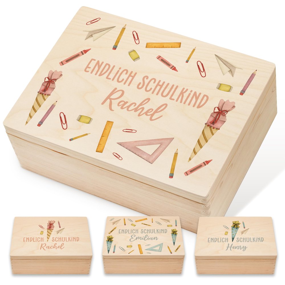 Lillet Keepsake Box School Enrollment 09 - L Without Handle - 40 x 30 x 13 cm - Baby & Children's Memory and Storage Box