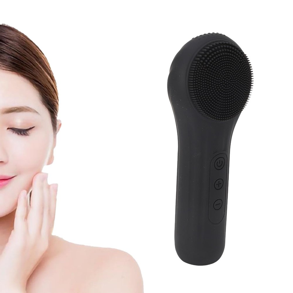 Double-Sided Silicone Facial Cleansing Brush with Warm Compress