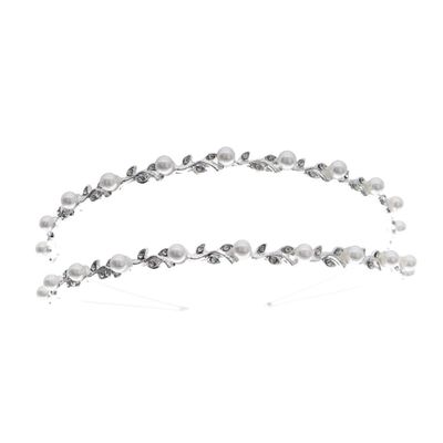 FRCOLOR 1pc Double-Layer Pearl Headband for Weddings and Festive Occasions