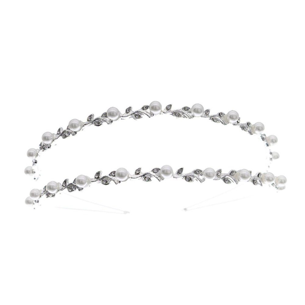FRCOLOR 1pc Double-Layer Pearl Headband for Weddings and Festive Occasions