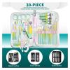 30-in-1 Nail Clipper and Manicure Set, Spring Green/Black view 3