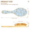 Wooden Paddle Hair Brush for Women and Newborns, Scalp Massage Brush with Cute Panda and Heart Designs view 3