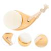 Brown Wooden Facial Cleansing Brush with Bristles for Face and Scalp view 2