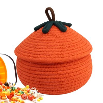 Halloween Pumpkin Storage Basket with Lid
