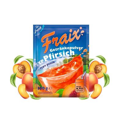 FRAIX Peach Drink Powder, 75-Pack (75 x 100 g), Value Pack
