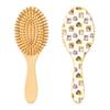 Wooden Hair Brush, Paddle Brush with Cartoon Bulldog Design view 2