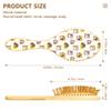 Wooden Hair Brush, Paddle Brush with Cartoon Bulldog Design view 3