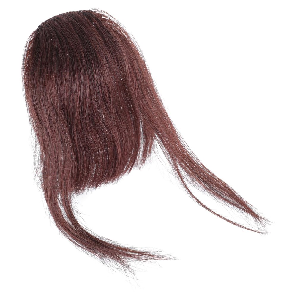 FRCOLOR 3-Piece Clip-In Fake Bangs Hair Extensions, High-Temperature Fiber, Natural Look, for Everyday Wear, Parties and Special Occasions, Color