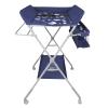 Foldable Baby Changing Table with Wheels, Changing Pad, Storage Shelves, Navy Blue, 80 x 58 x 90 cm view 1