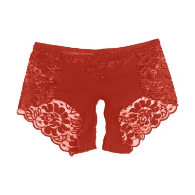 Women’s Open-Crotch Lace Hipster Panties, RD1, 3XL