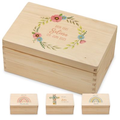 Lillet Baptism Keepsake Box (001.09) – Floral Wreath
