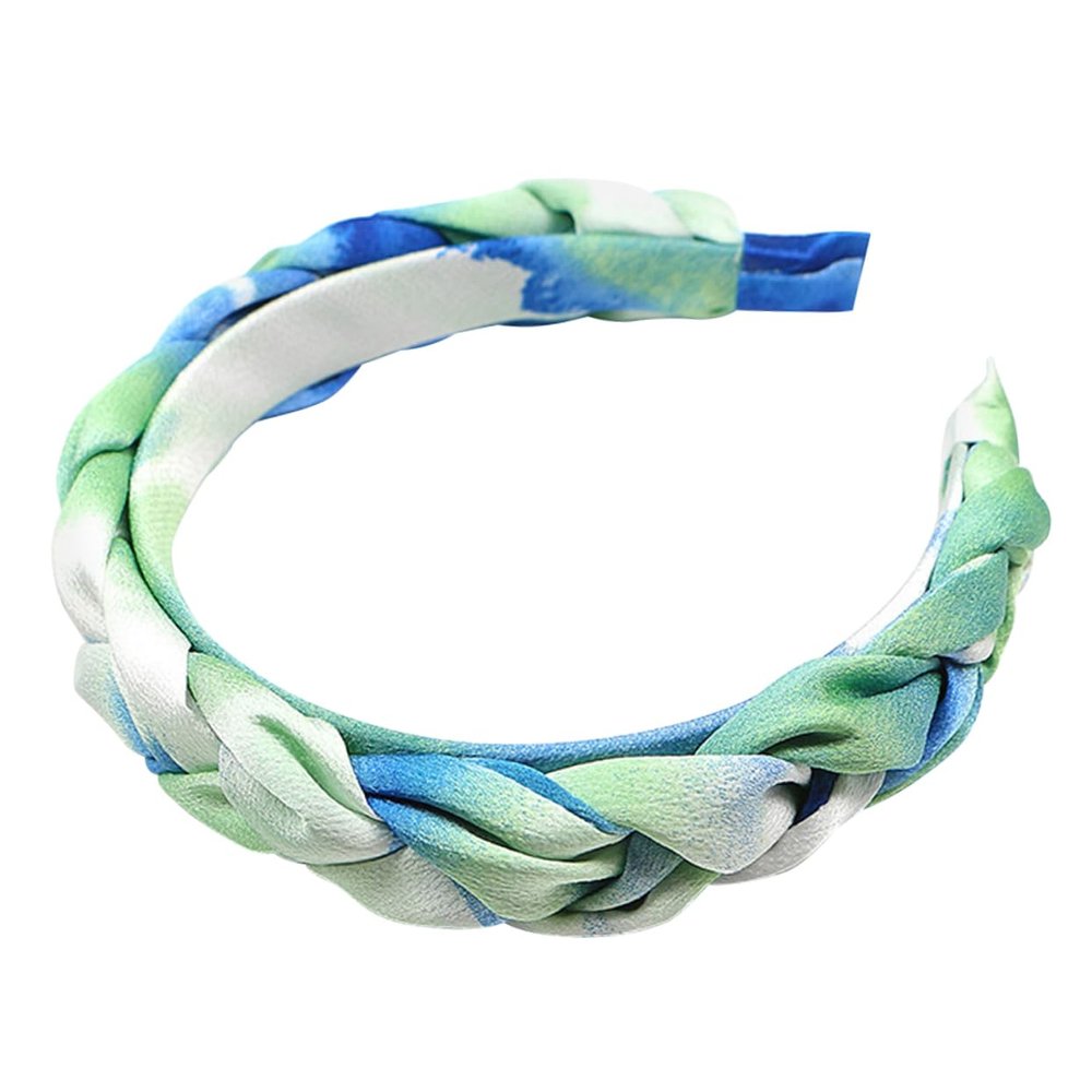 WOONEKY Women's Green Braided Headband