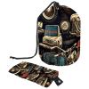 Travel Cosmetic Bag with Drawstring, Makeup Bag, Waterproof Retro Motorcycle Design, 9.9 x 6.9 in / 25.2 x 17.6 cm; 6 x 3.5 in / 15.2 x 8.8 cm view 1
