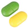 Oval 6-Compartment Plastic Pill Box, 2 Pcs, Portable view 1