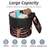 Cosmetic Travel Bag Set, Large Capacity, Waterproof, Drawstring, Skull and Flowers, 2-Piece view 2
