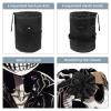 2-Piece Cosmetic Bag Set, Travel Makeup Pouches, Waterproof, Drawstring, Skeleton Pattern view 3
