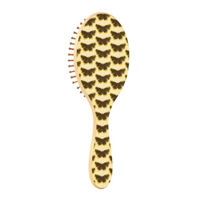 Wooden Paddle Hair Brush with Natural Bristles