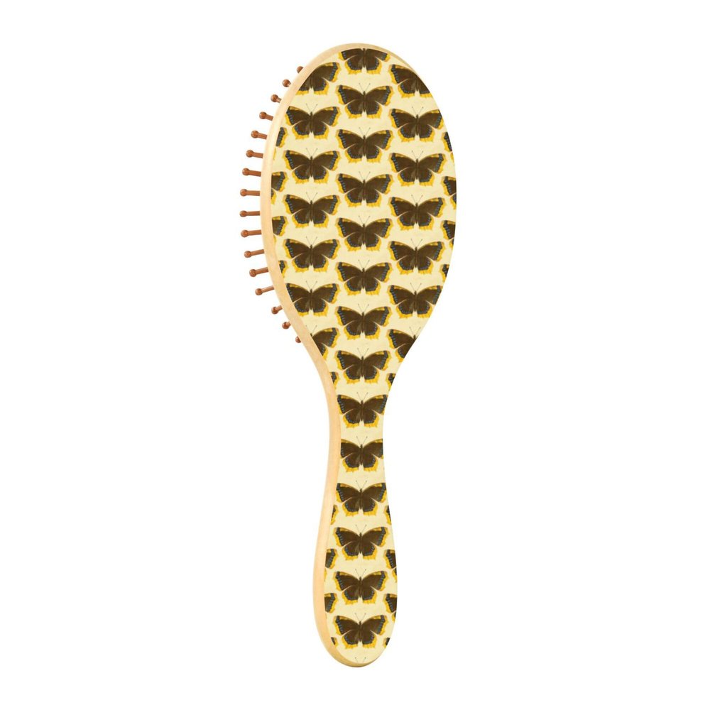 Wooden Paddle Hair Brush with Natural Bristles