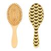 Wooden Paddle Hair Brush with Natural Bristles view 2