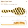 Wooden Paddle Hair Brush with Natural Bristles view 3