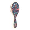 Wooden Hair Brush, Paddle Brush for Fine Hair, Natural Wood, Fish, Sea and Coral Pattern view 1