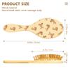 Wooden Hair Brush, Wooden Paddle Brush, Rabbit Pattern view 3