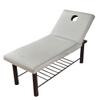 Morbuy Fitted Sheet for Massage Table, 75 x 190 x 10 cm, with Face Hole, Gray, 1-Piece Set view 1