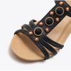 TFYSFSHN Heeled Sandals, 5 cm High Heel, PU Upper and Sole, Flip-Flops for Outdoor, Beach, Trekking, Travel (Size 410 UK) (Black UK5|US7) view 2
