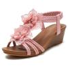 TFYSFSHN Women's Heeled Sandals, Double Strap, Faux Leather, 5 cm (1.9 in) Heel, for Weddings, Summer, Beach (Pink, UK 8 | US 10) view 1