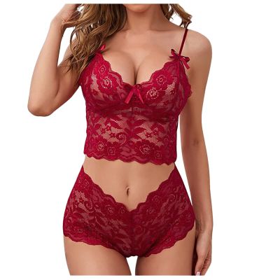 GZSLKSCD Sexy Lingerie Corset, Bra and Underwear Set with Sheer Lace, Embroidery and Bows (A 4X)