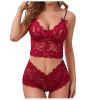 GZSLKSCD Sexy Lingerie Corset, Bra and Underwear Set with Sheer Lace, Embroidery and Bows (A 4X) view 1