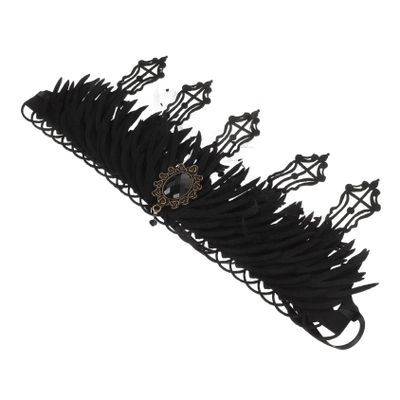 Beavorty 3-Piece Vintage Black Lace Gothic Tiaras for Women